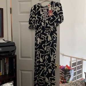 Farm Rio black and white jumpsuit